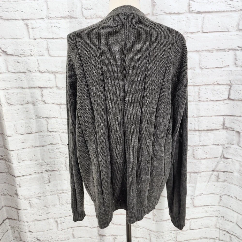 Vintage Knit Cardigan Grandpa Sweater Retro Academia Pockets *Flaws* Medium‎